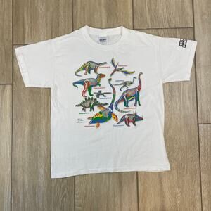 Discover the Dinosaurs Unleashed T Shirt Youth Small White Graphic Tee